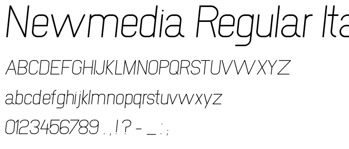NewMedia Regular Italic font